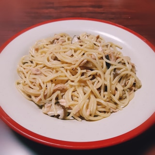 レンジで簡単◎キノコとツナの和風パスタ